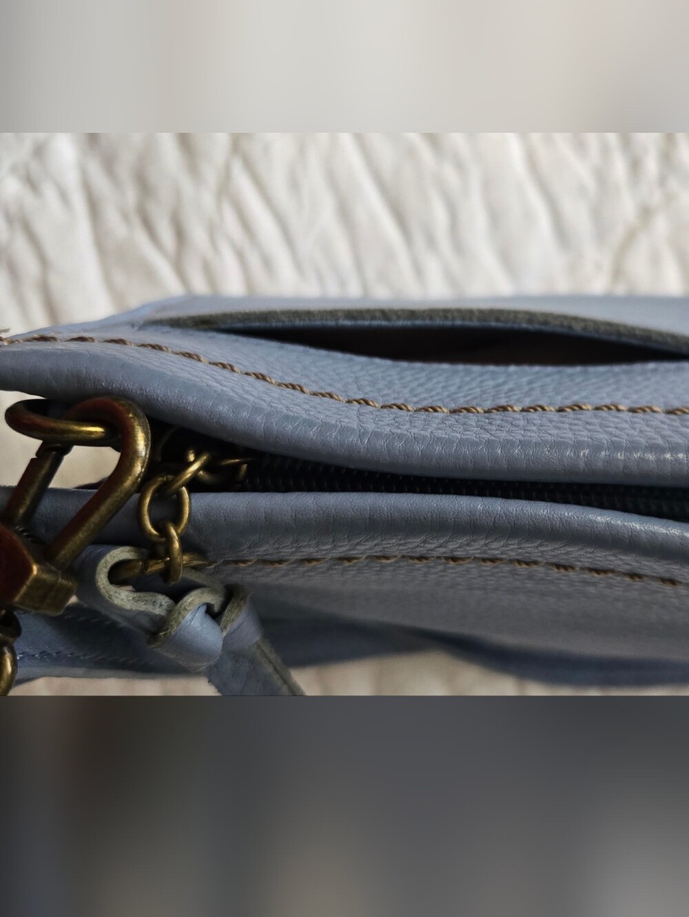 The Sak Light Blue Pebbled Leather Crossbody Bag - Picture 7 of 13